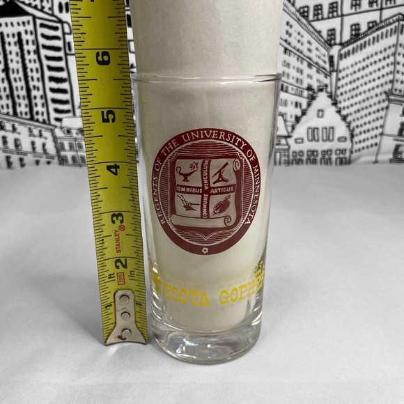 Vintage 1960s Minnesota University Gophers Drinking Glass Seal Tumbler 12 OZ - Picture 6 of 12